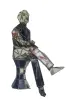 Product image 1 of the product “Seated Man on stool, 140cm height, sculpture from upcyceled oil barrel. ”